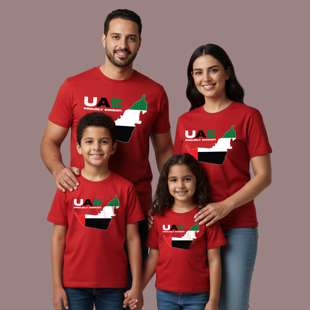 Falcon Pride UAE Family Matching Tees – Proudly Emirati Flag Wear