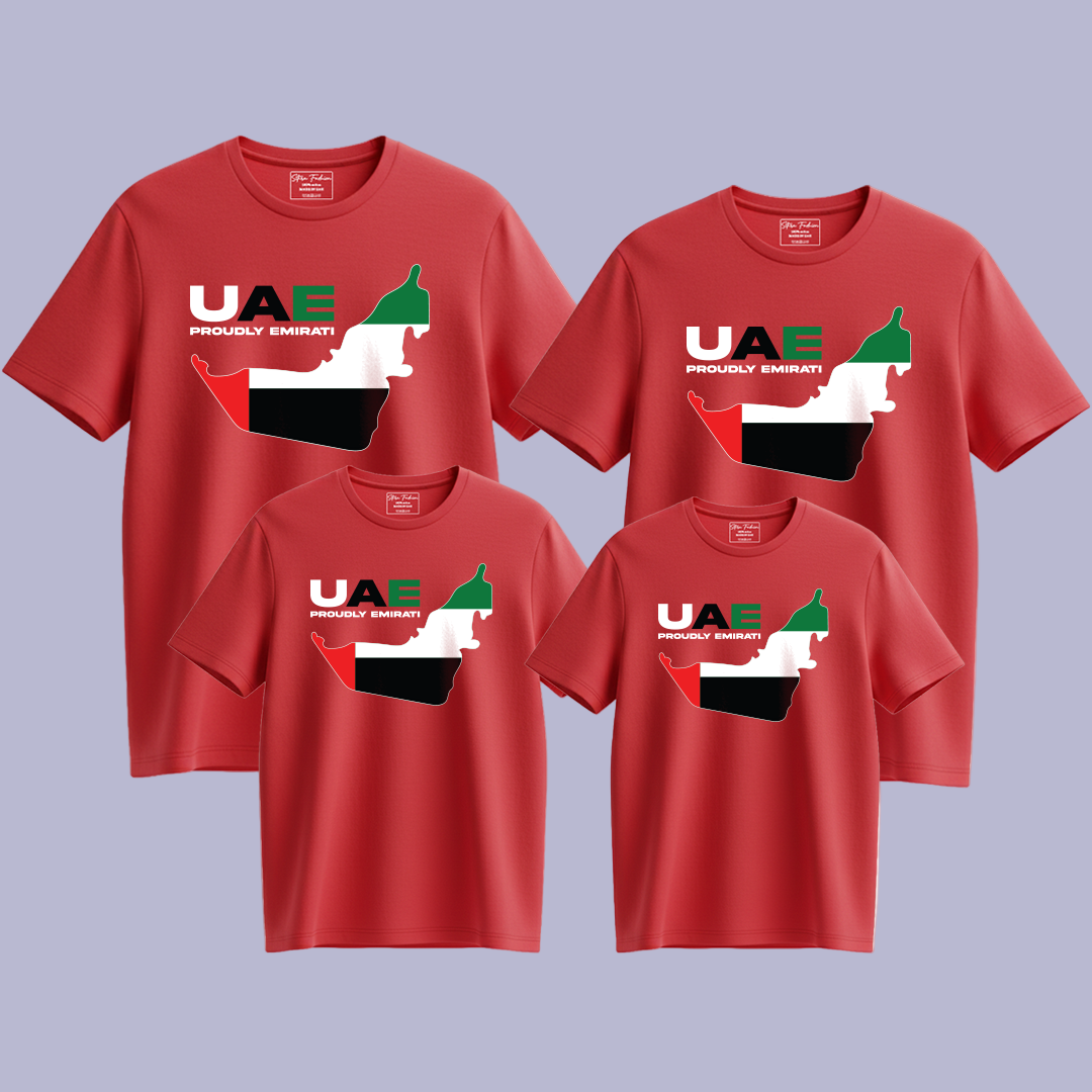 Falcon Pride UAE Family Matching Tees – Proudly Emirati Flag Wear