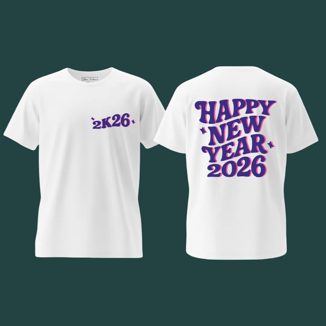 Matching Family 2K26 New Year T-Shirt Set – Festive New Year's Eve T-shirts for Mom, Dad, Kids, and Baby Rompers – Soft Cotton 2026 Celebration Graphic Tees and Onesie