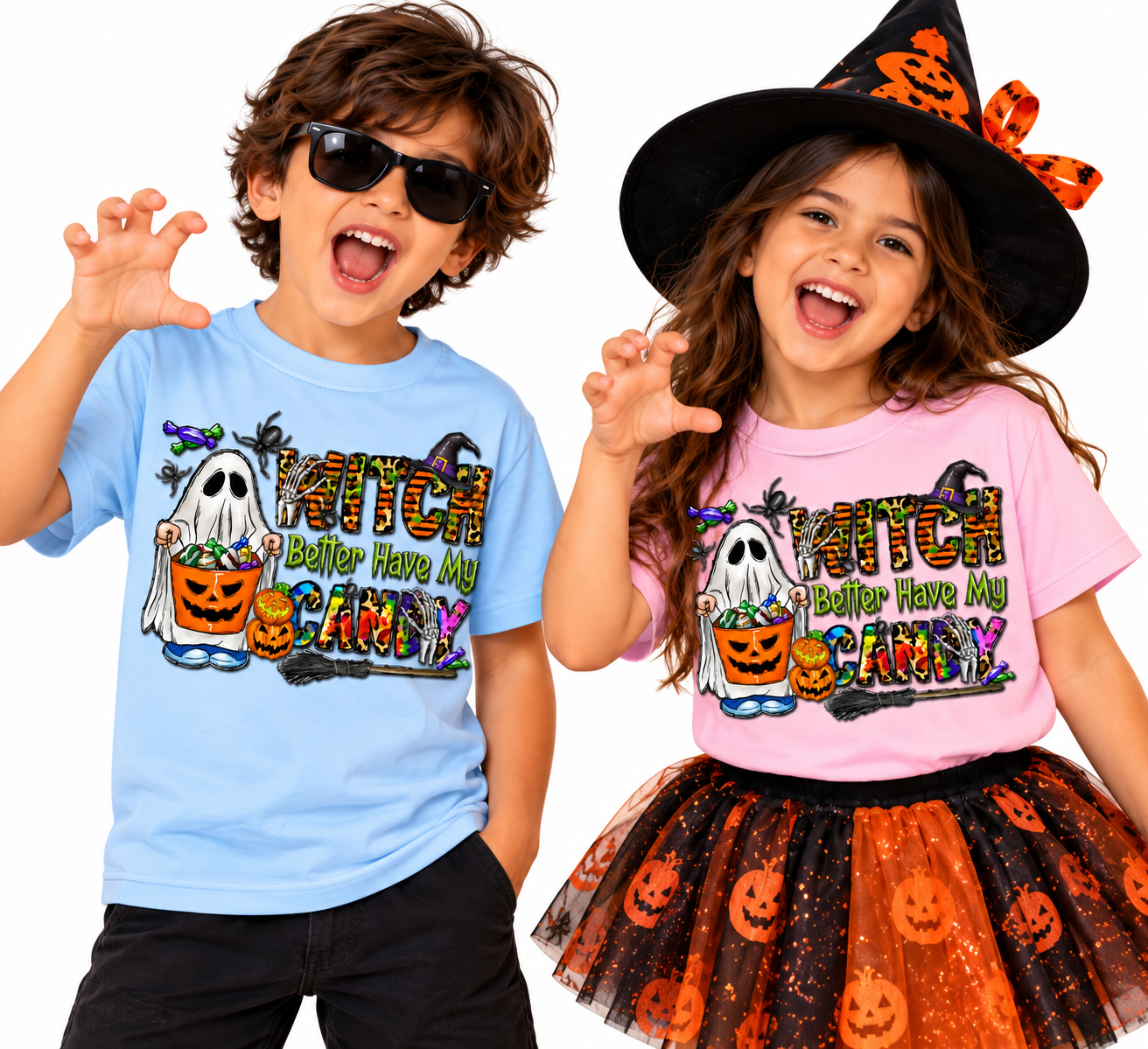 Halloween Graphic T-Shirt for Men, Women & Kids | Unisex Ghost & Pumpkin Tee – Multiple Colors