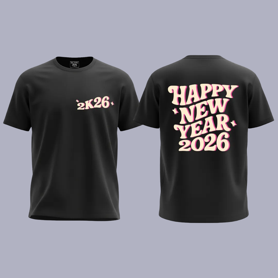 Matching Family 2K26 New Year T-Shirt Set – Festive New Year's Eve T-shirts for Mom, Dad, Kids, and Baby Rompers – Soft Cotton 2026 Celebration Graphic Tees and Onesie