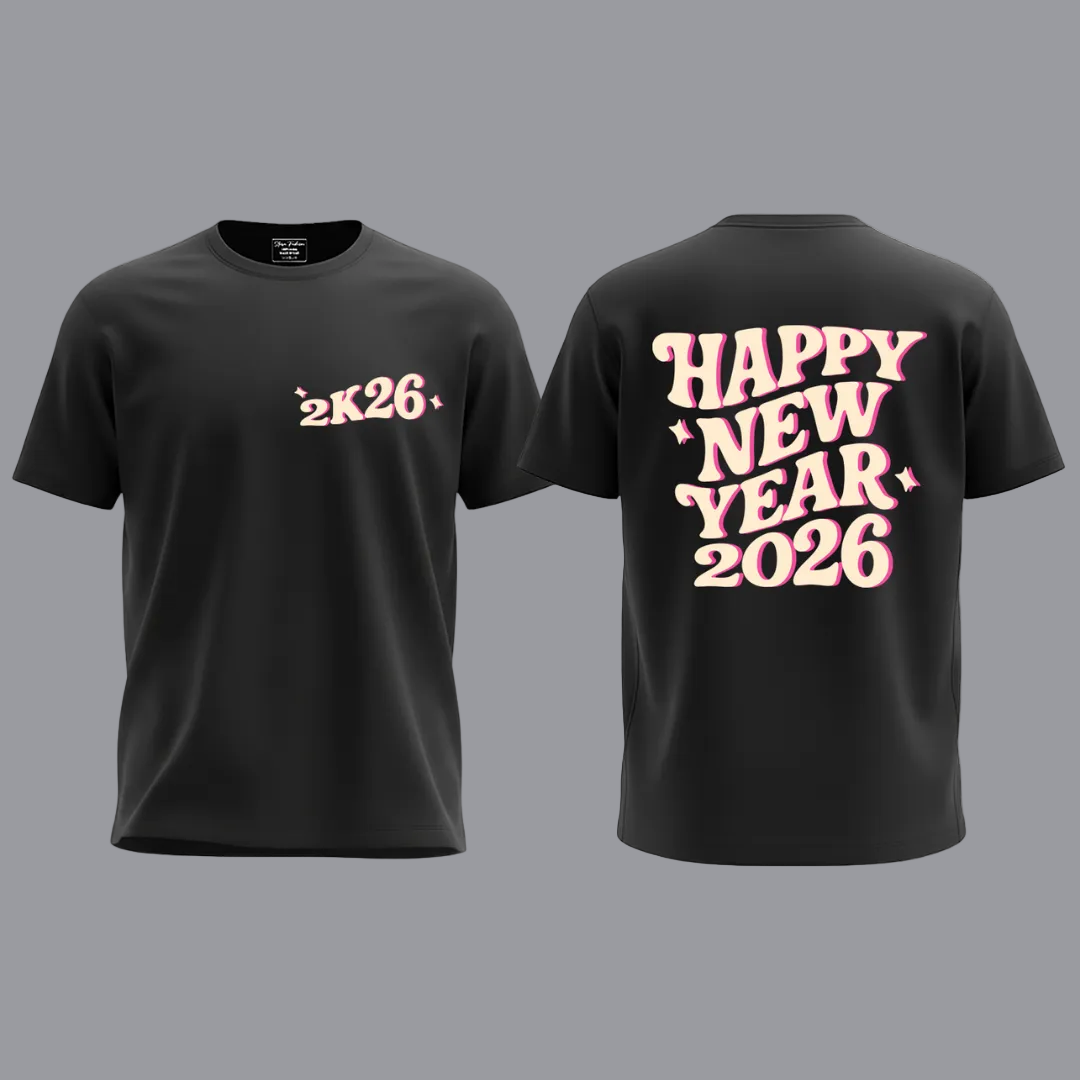 Matching Family 2K26 New Year T-Shirt Set – Festive New Year's Eve T-shirts for Mom, Dad, Kids, and Baby Rompers – Soft Cotton 2026 Celebration Graphic Tees and Onesie