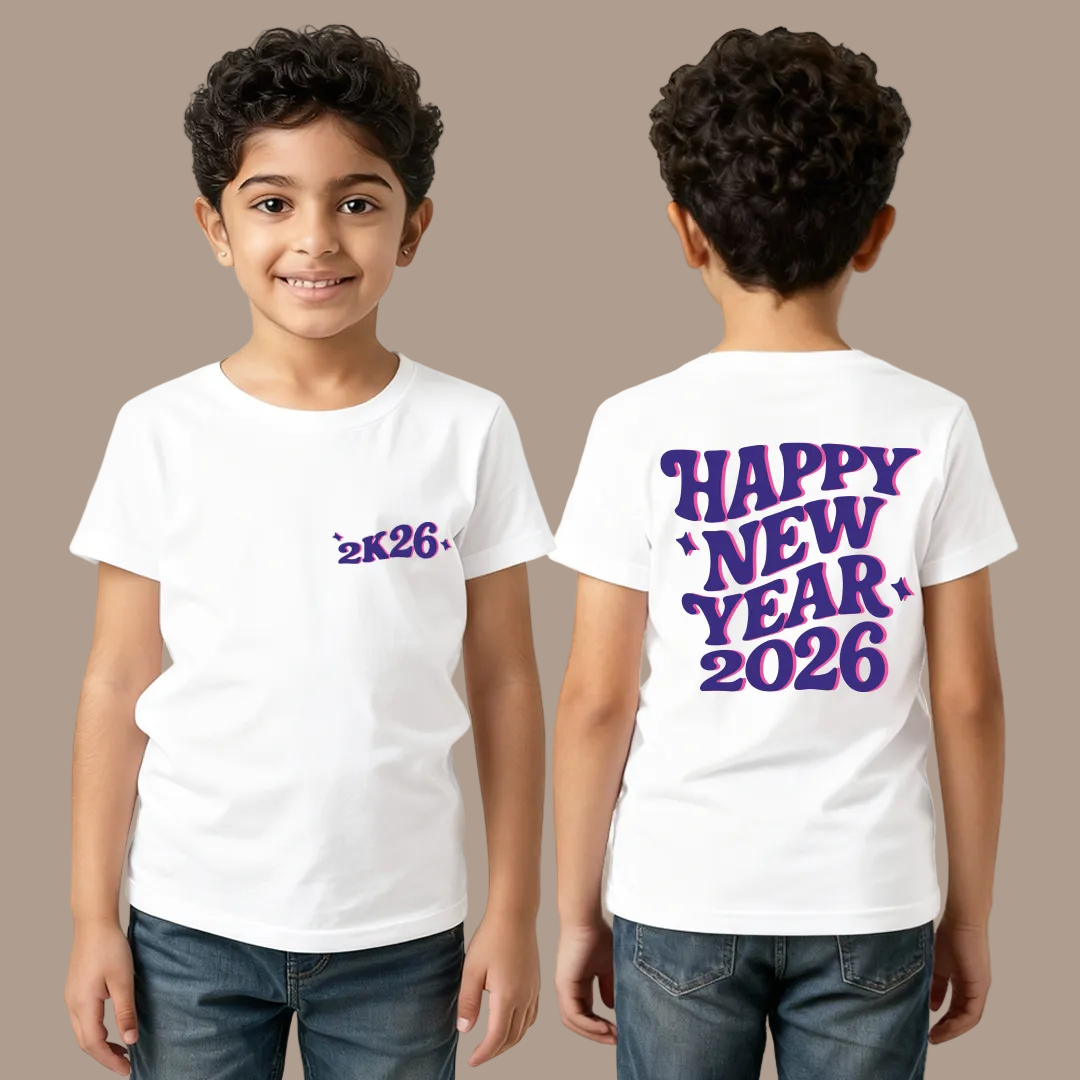 Matching Family 2K26 New Year T-Shirt Set – Festive New Year's Eve T-shirts for Mom, Dad, Kids, and Baby Rompers – Soft Cotton 2026 Celebration Graphic Tees and Onesie