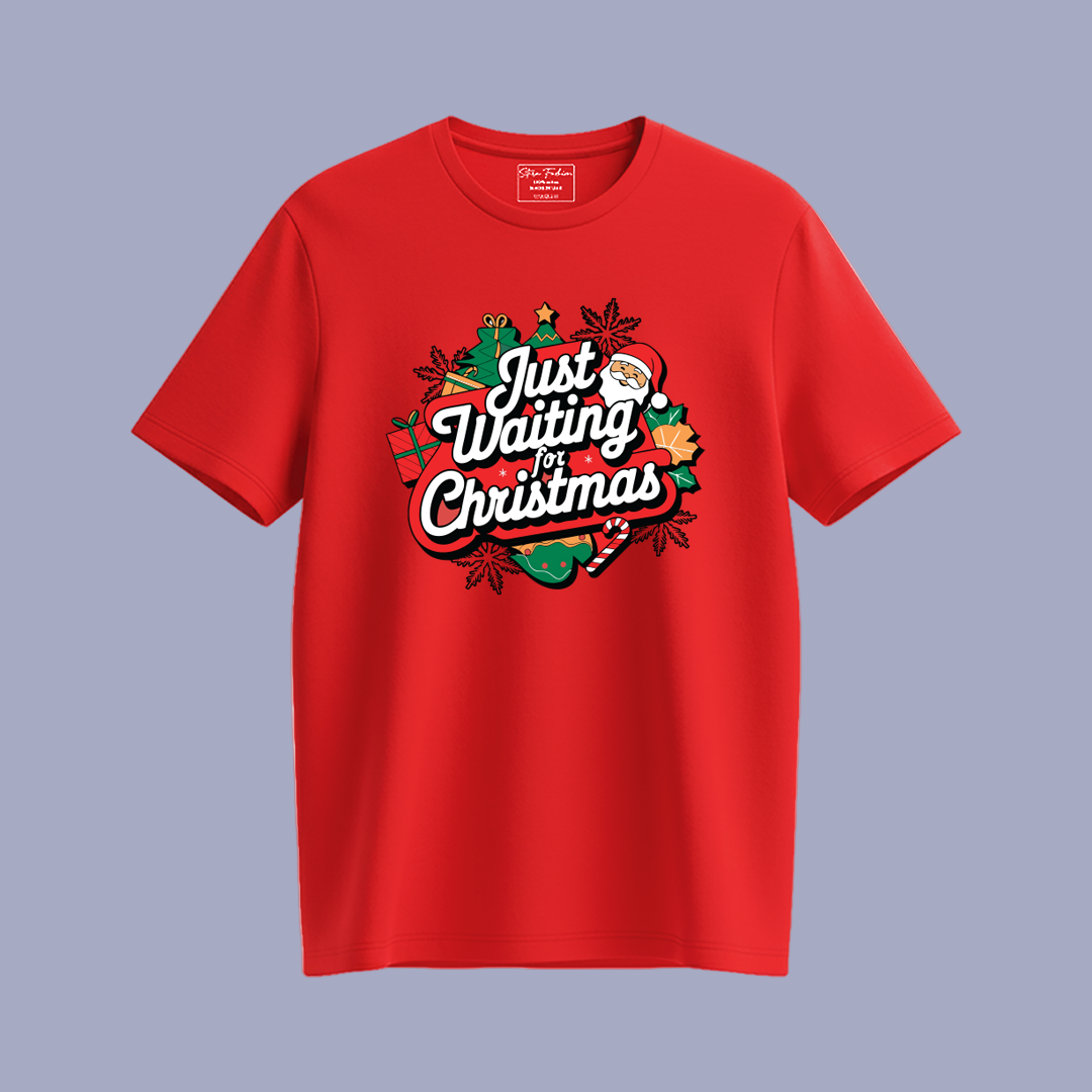 Just Waiting for Christmas Matching T-Shirt Matching Family outfit