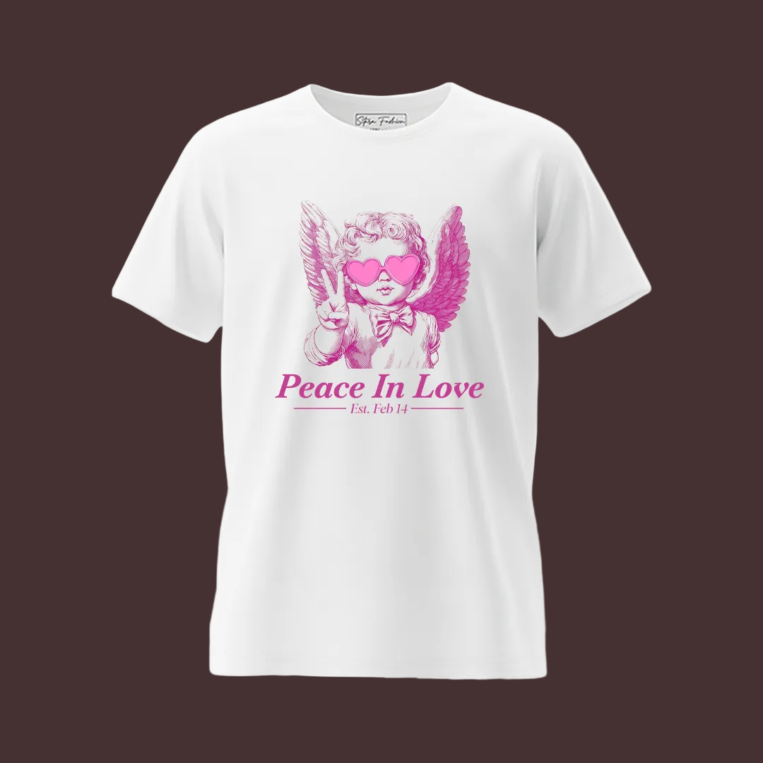 Peace in Love & Love in Peace | Matching Valentine's Day Couple T-Shirts