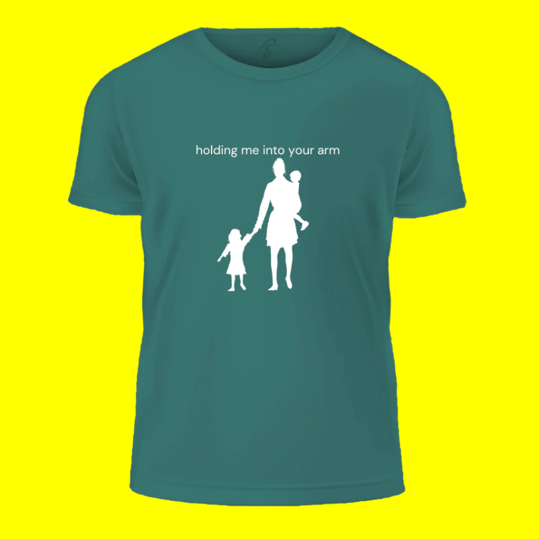 Mother and Children Silhouette Graphic T-Shirt, 100% Cotton, Family Love Design