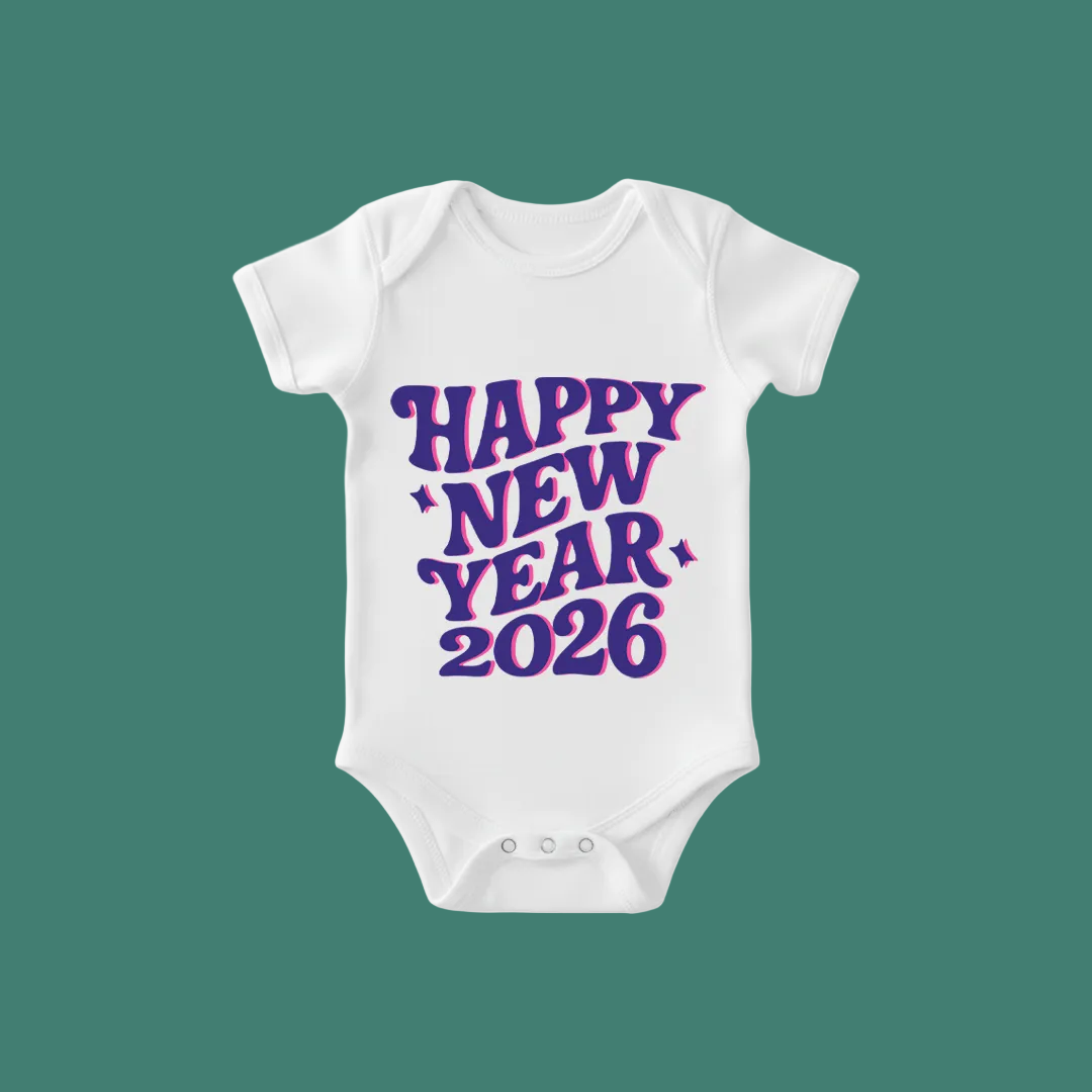 Matching Family 2K26 New Year T-Shirt Set – Festive New Year's Eve T-shirts for Mom, Dad, Kids, and Baby Rompers – Soft Cotton 2026 Celebration Graphic Tees and Onesie