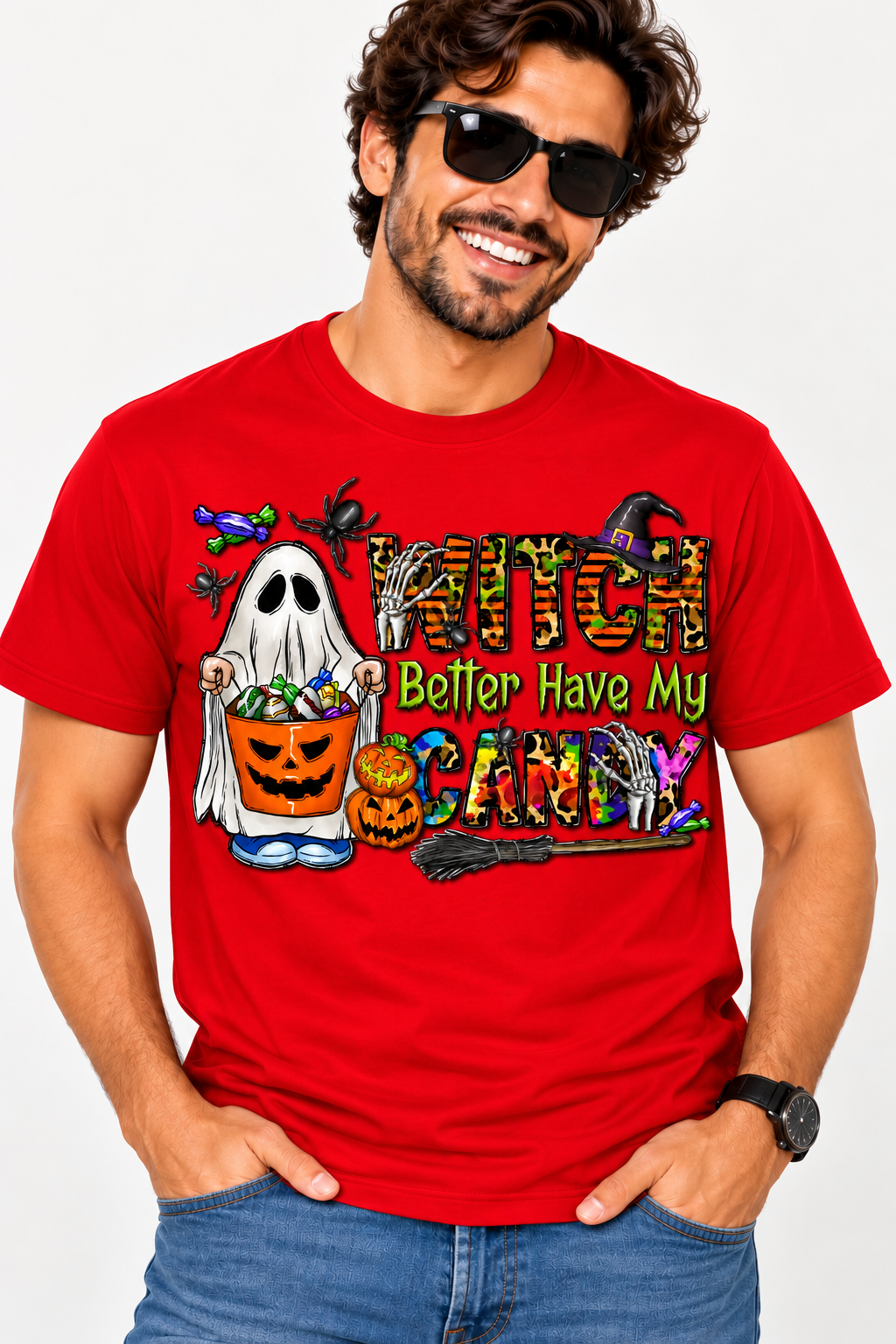 Halloween Graphic T-Shirt for Men, Women & Kids | Unisex Ghost & Pumpkin Tee – Multiple Colors