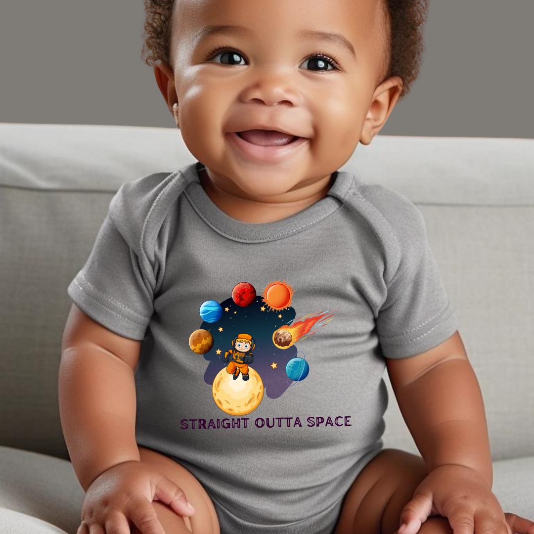 OUTTA SPACE, 100% Cotton Bodysuit,TRAVEL Outfit