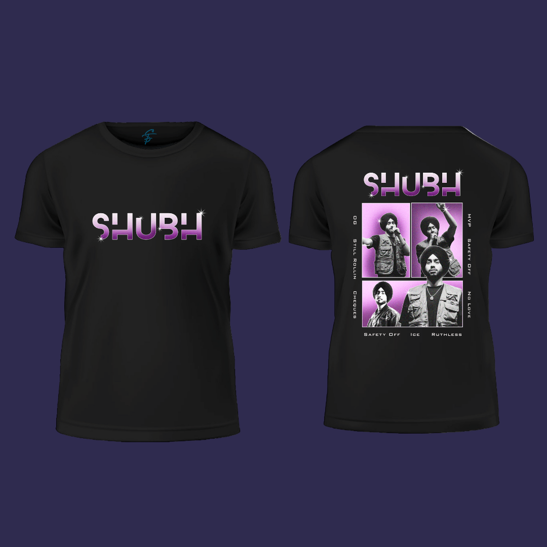 Shubh T-Shirt  | Black Punjabi Rap Graphic Tee | OG Still Rollin Safety Off Ruthless Hip-Hop Streetwear | Unisex Cotton Half Sleeve
