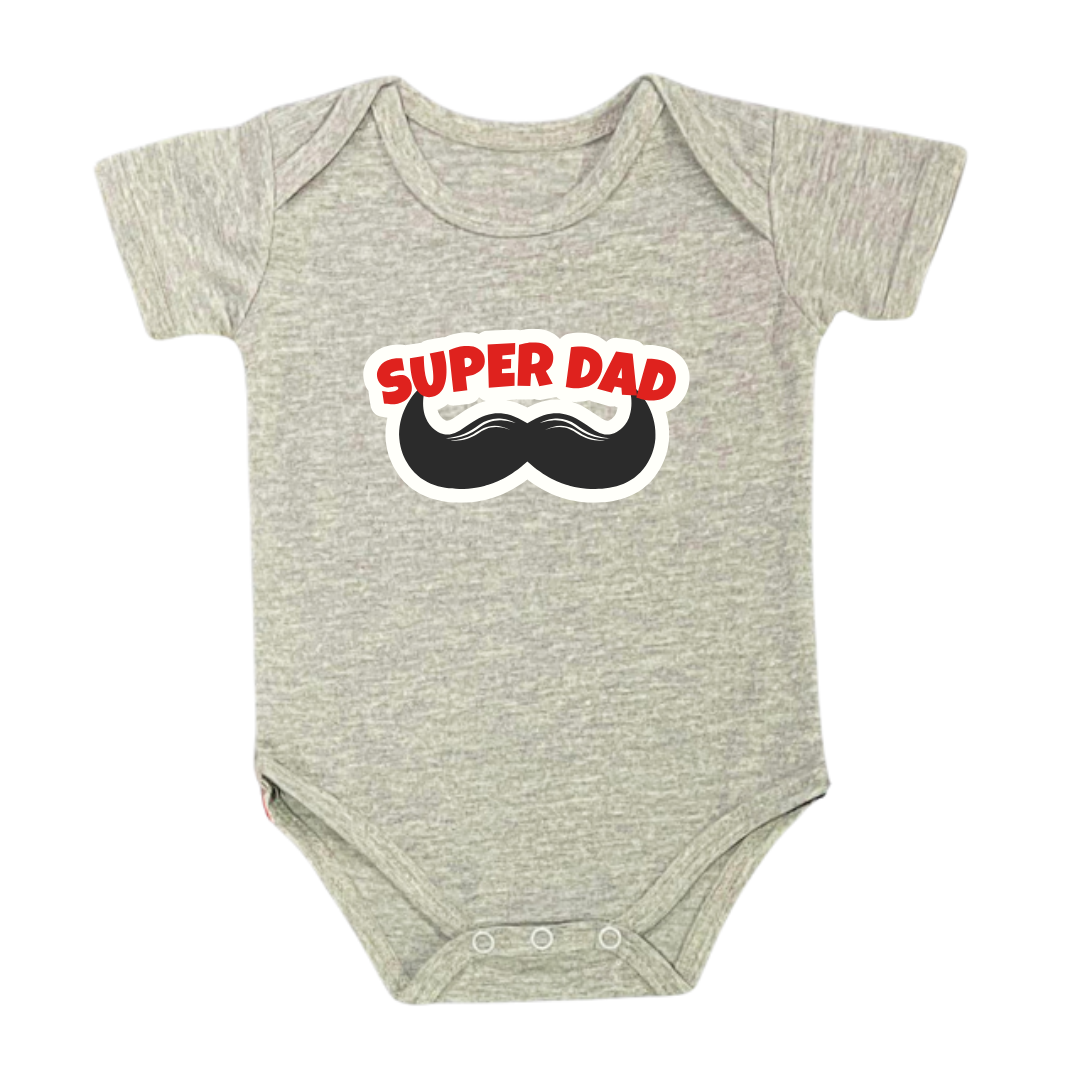 Super Dad Baby Romper, 100% Cotton Bodysuit, Father's Day Outfit