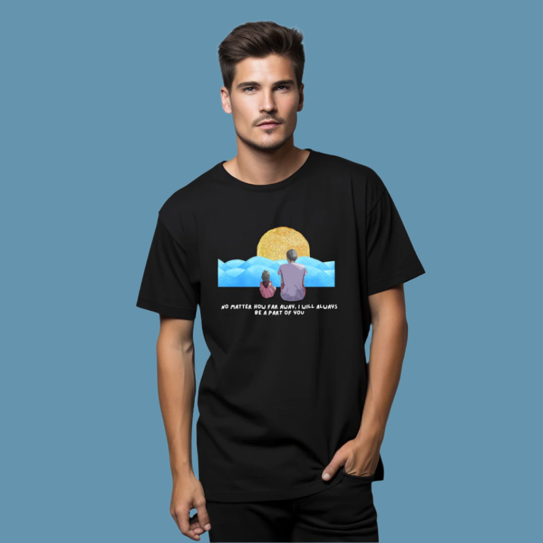 Sentimental Father's Day T-Shirt with Sunset Design