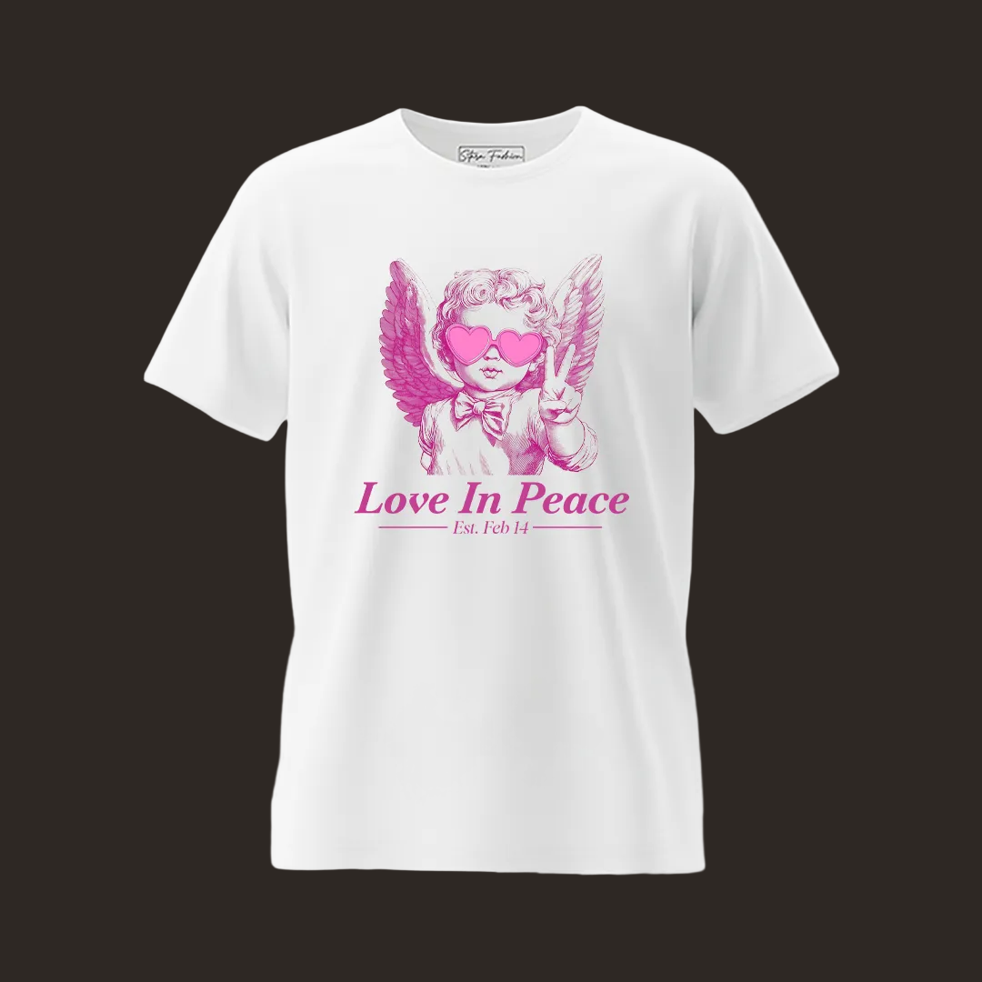 Peace in Love & Love in Peace | Matching Valentine's Day Couple T-Shirts