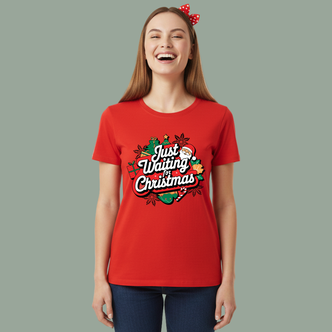 Just Waiting for Christmas Matching T-Shirt Matching Family outfit