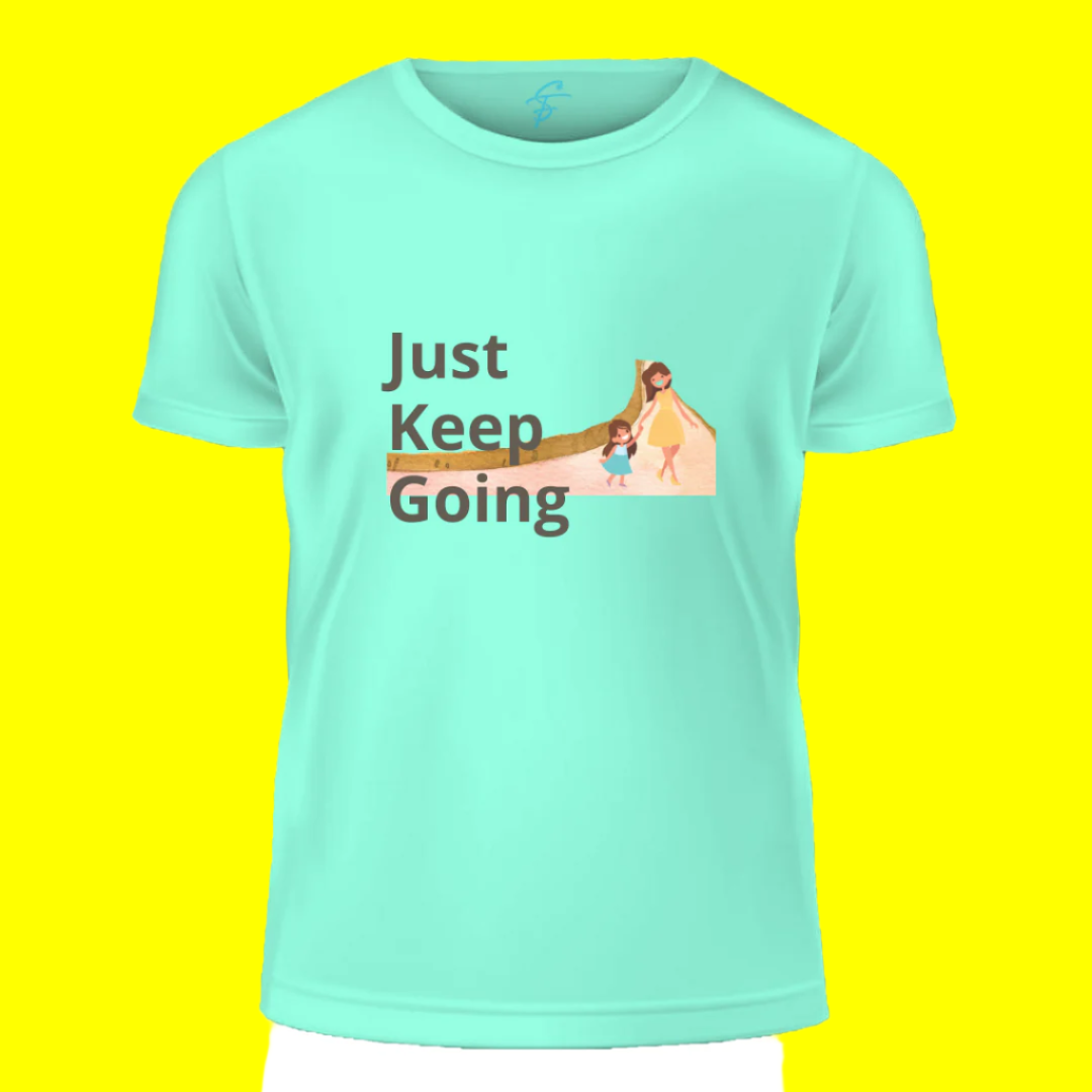 Just Keep Going Motivational T-Shirt, 100% Cotton, Short Sleeve