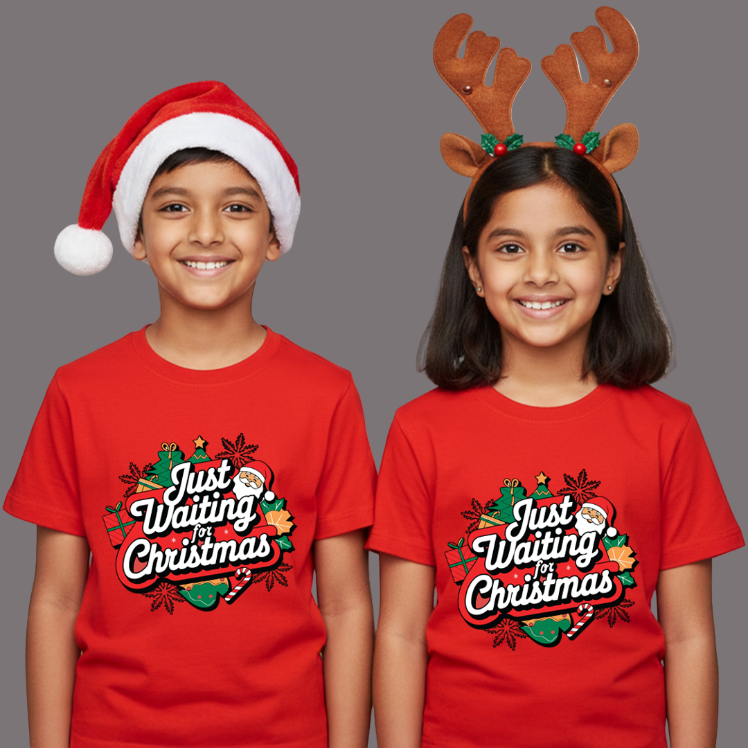 Just Waiting for Christmas Matching T-Shirt Matching Family outfit