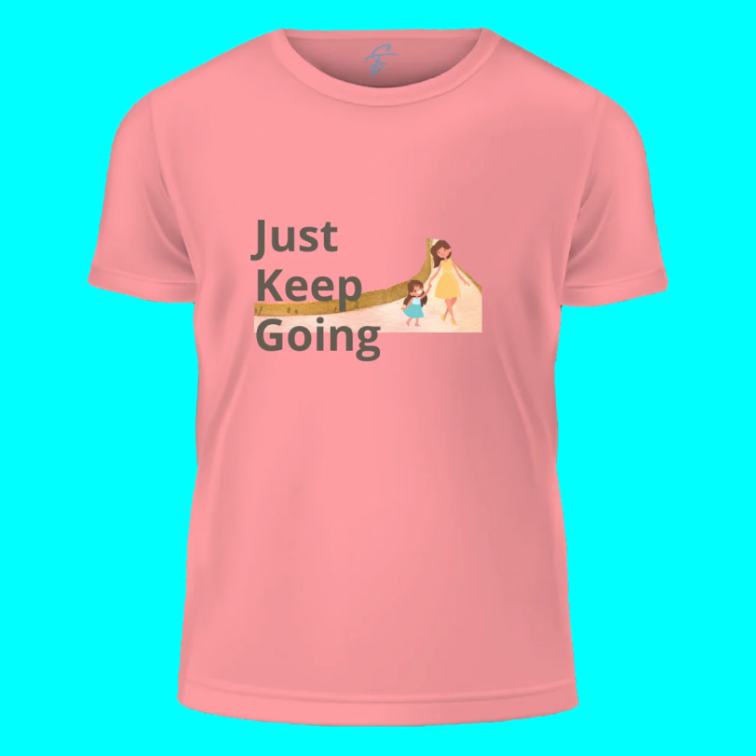 Just Keep Going Motivational T-Shirt, 100% Cotton, Short Sleeve