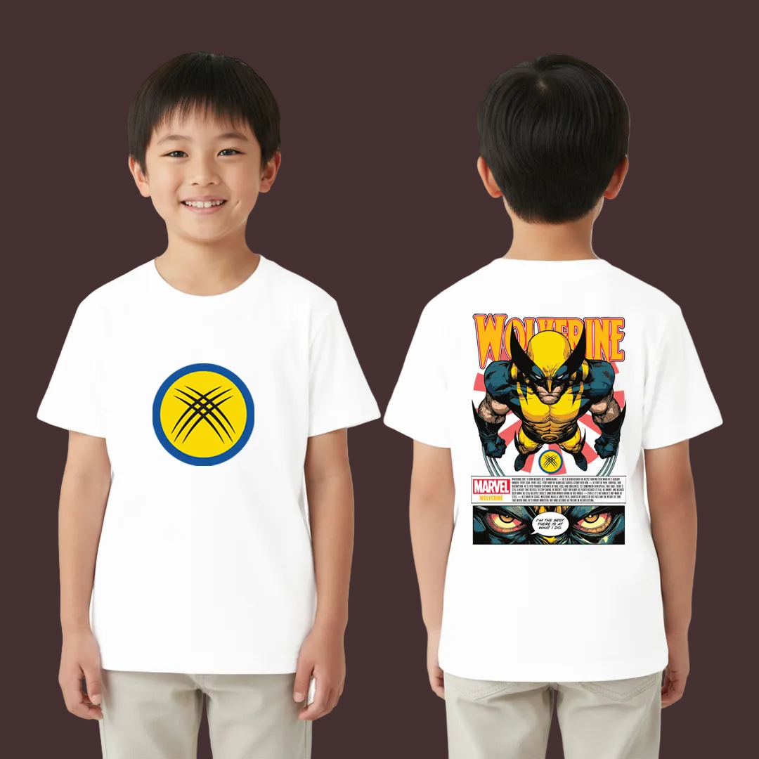 Marvel X-Men Wolverine  T-Shirt - Unique Logan Claw Logo Tees - Superhero Fan Merchandise - High Quality Dual Print Comic Shirt