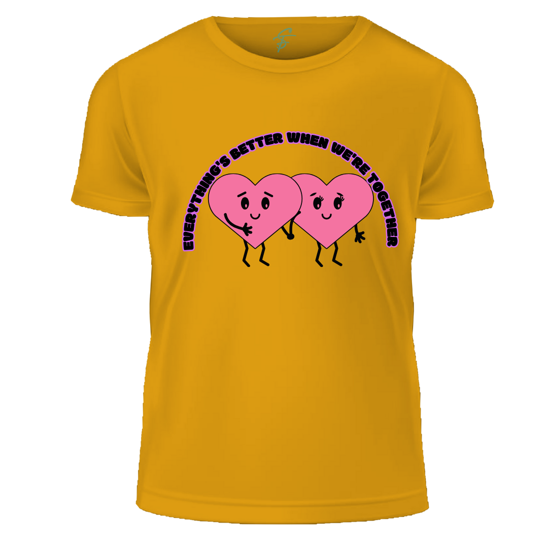 Cute Heart Design, Everything's Better Together, Set of 2 PCS - Couple Tshirt for Couples