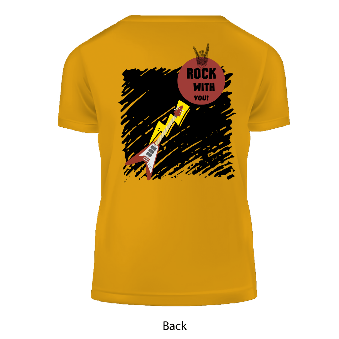 Rock With You Matching Couple T-Shirts, Guitar Design,Short Sleeve, Set of 2 PCS