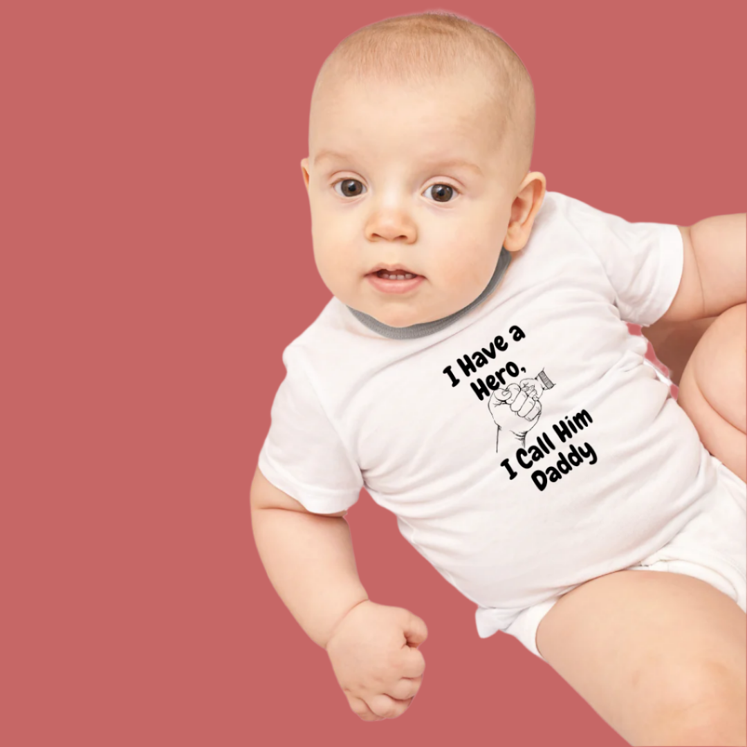 Baby Bodysuit Romper with 'I Have a Hero, I Call Him Daddy' Design