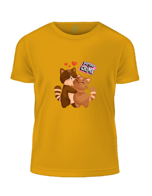Partner in Crime Matching Couple T-Shirts, Cute Cat Design,Set of 2 PCS – Couple Tshirt for Couples
