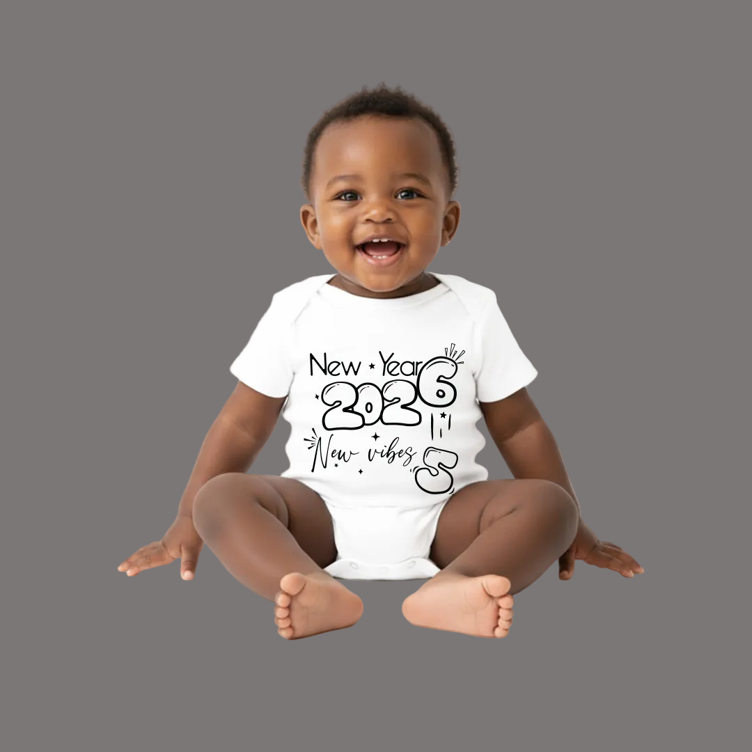 Matching New Year 2026 Family T-shirts | Custom "New Vibes" T-shirts for New Year's Eve