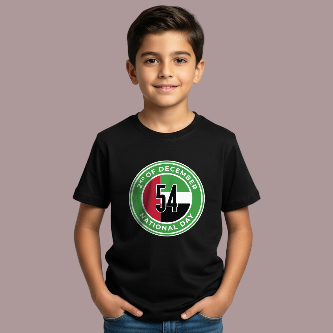 UAE National Day T-shirt Logo: 54th Celebration, December 2nd Emblem