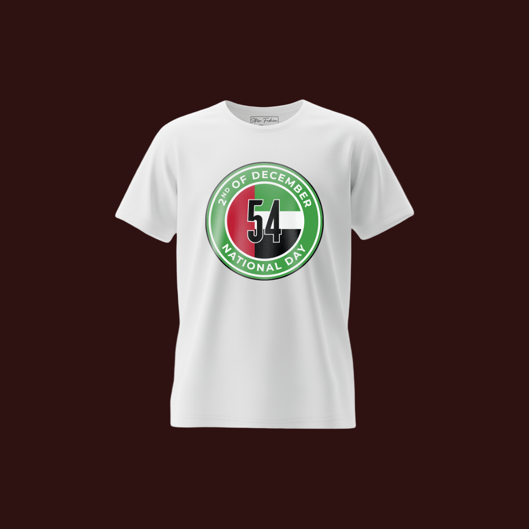 UAE National Day T-shirt Logo: 54th Celebration, December 2nd Emblem