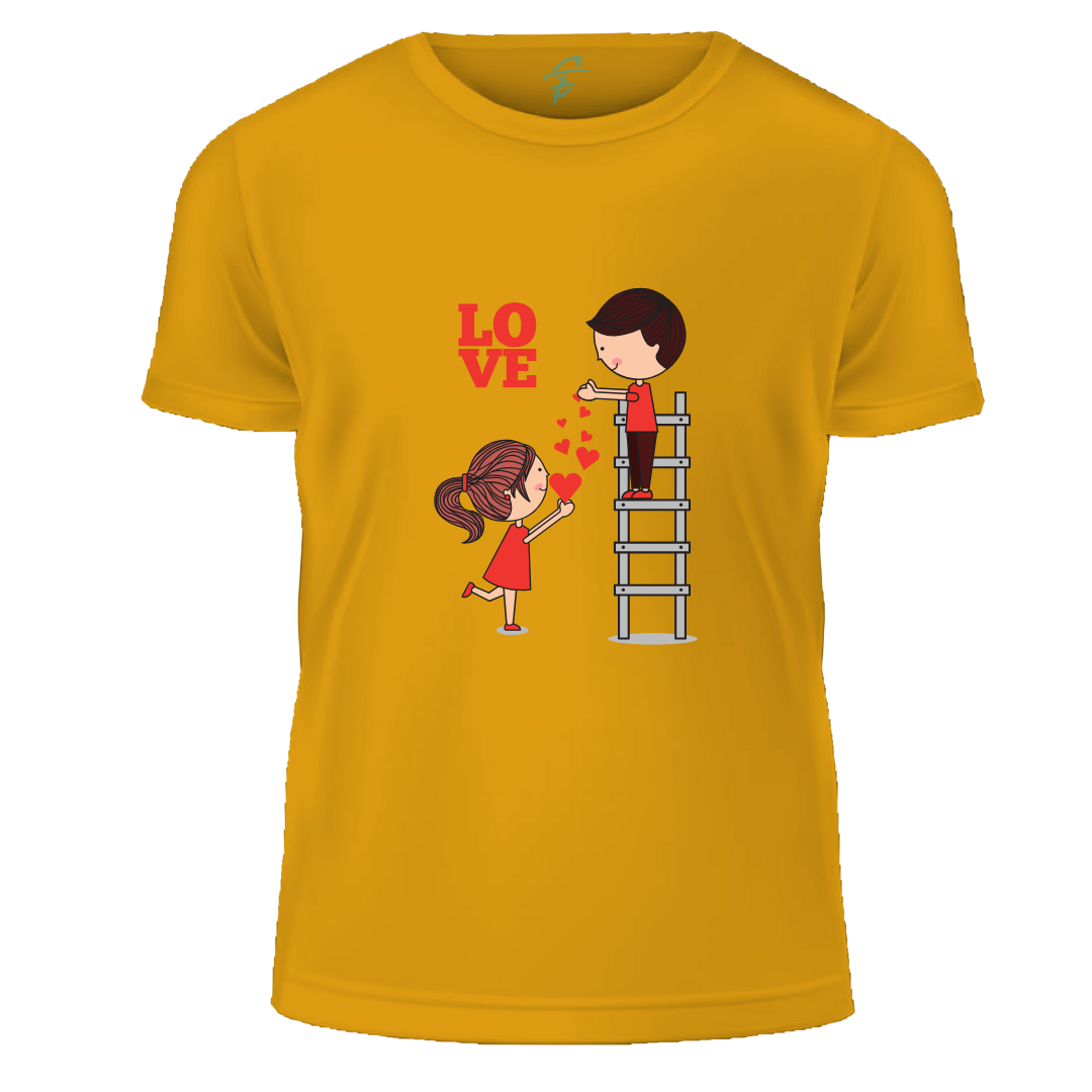 Love Ladder Design Print, Gift, Short Sleeve, Set of 2 PCS - Couple Tshirt for Couples