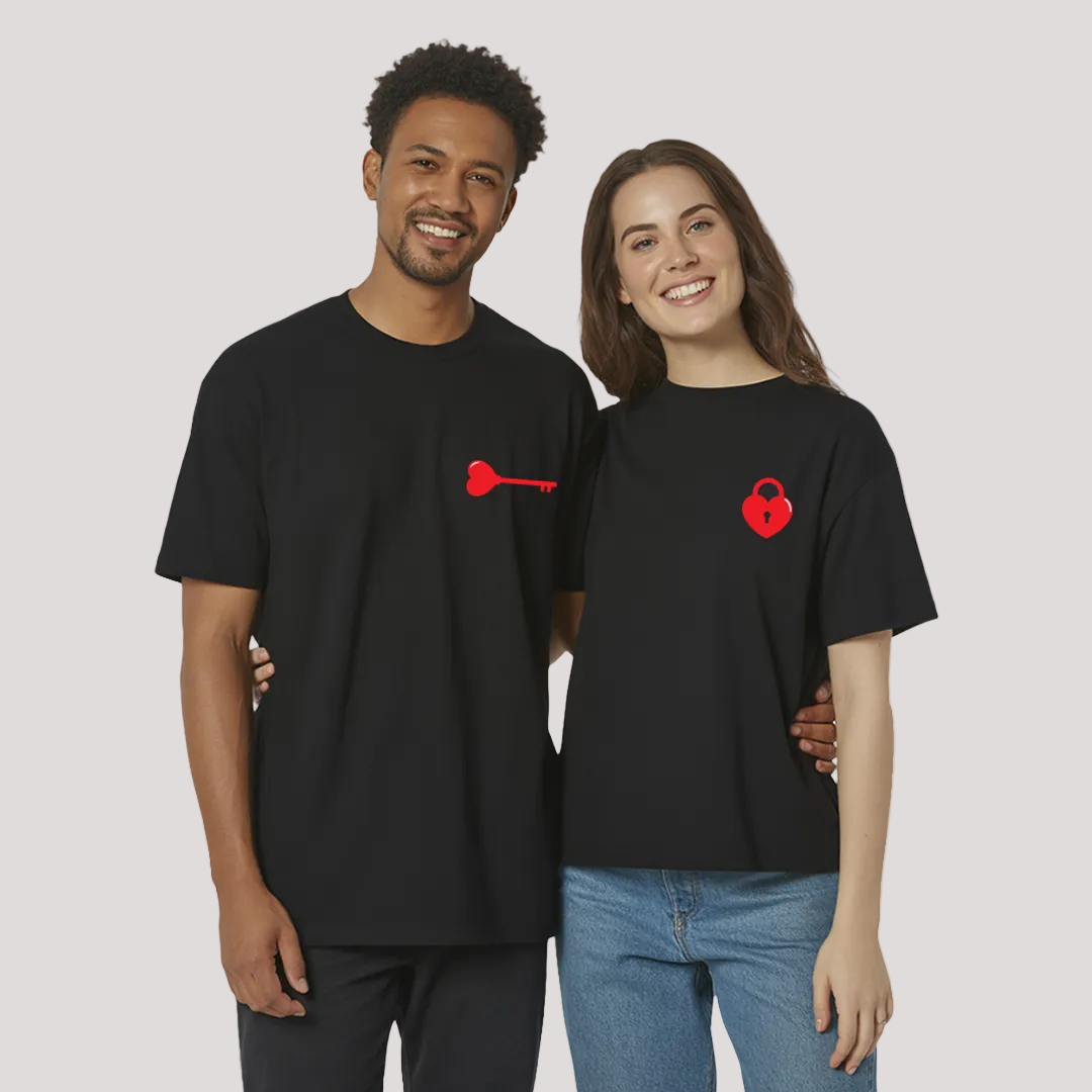 Unique Valentine’s Day Tees for Couples – Lock and Key Matching T-Shirt