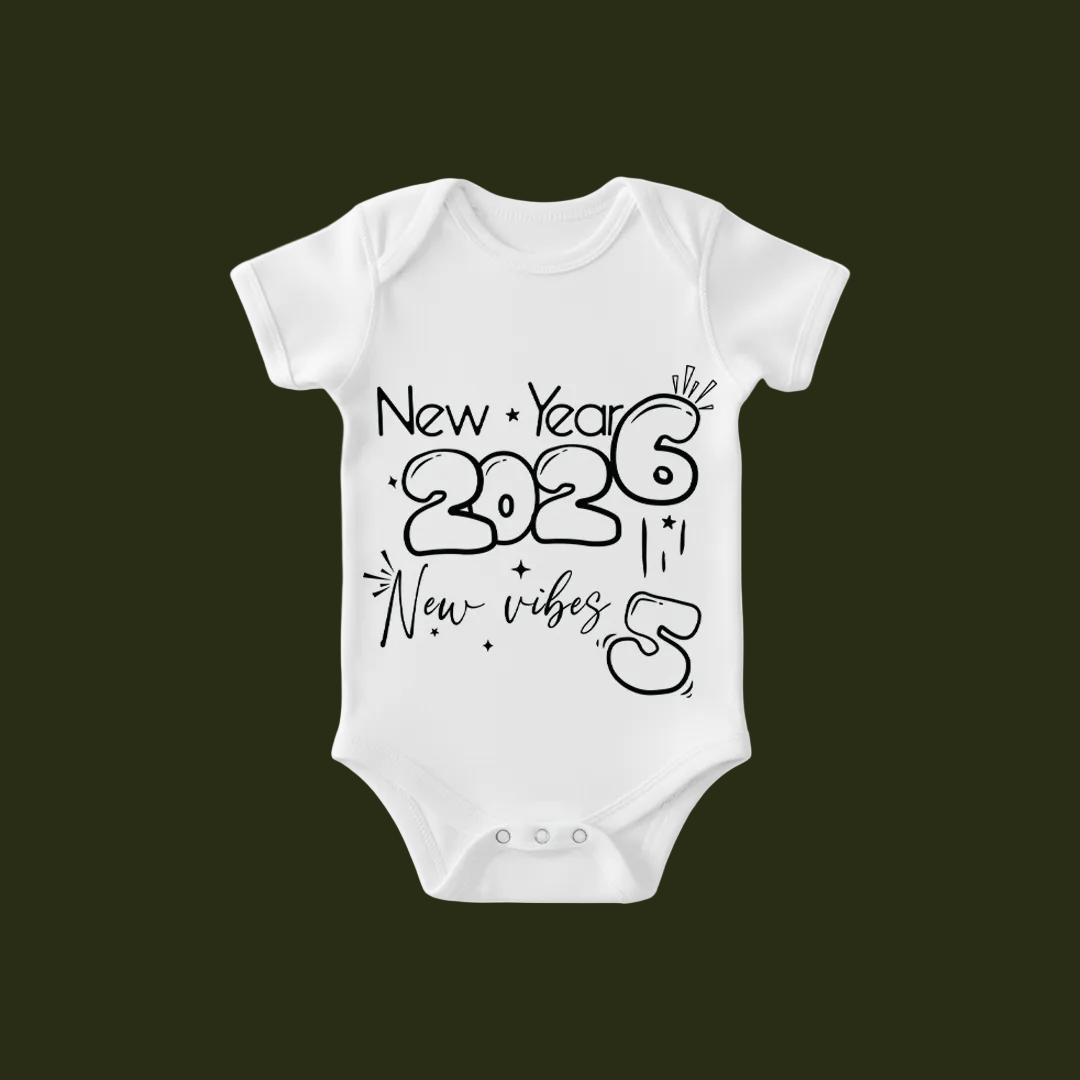 Matching New Year 2026 Family T-shirts | Custom "New Vibes" T-shirts for New Year's Eve