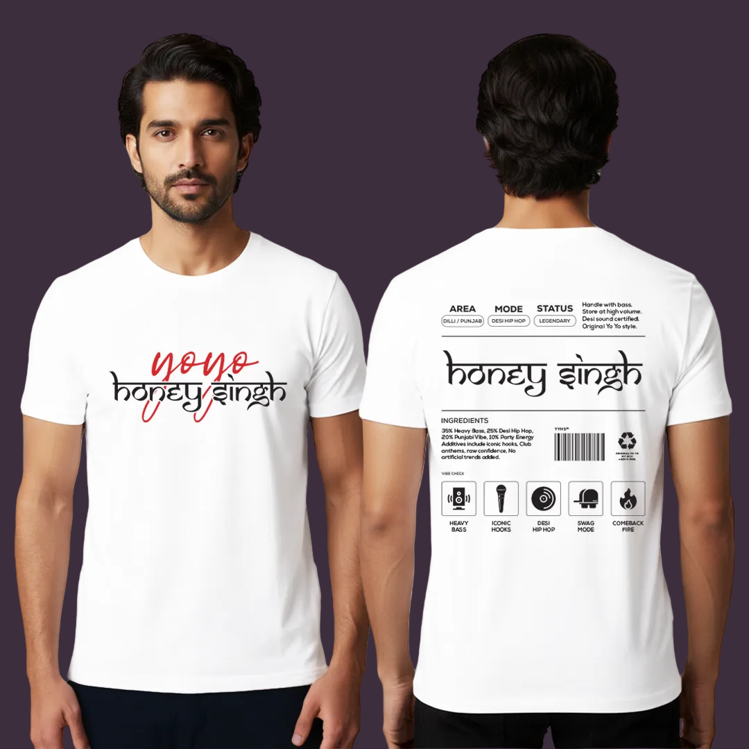 Honey Singh "Legendary Status" T-Shirt | Men's Cotton Round Neck Music Fan Merchandise | Urban Desi Pop Culture Tee