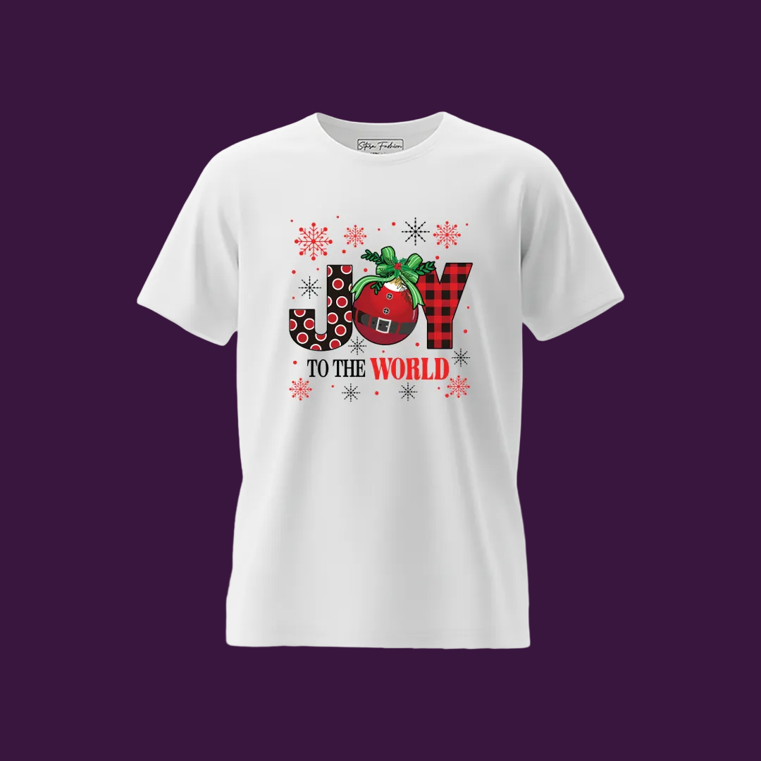 Kids' Red 'Joy to the World' Christmas Graphic T-Shirt
