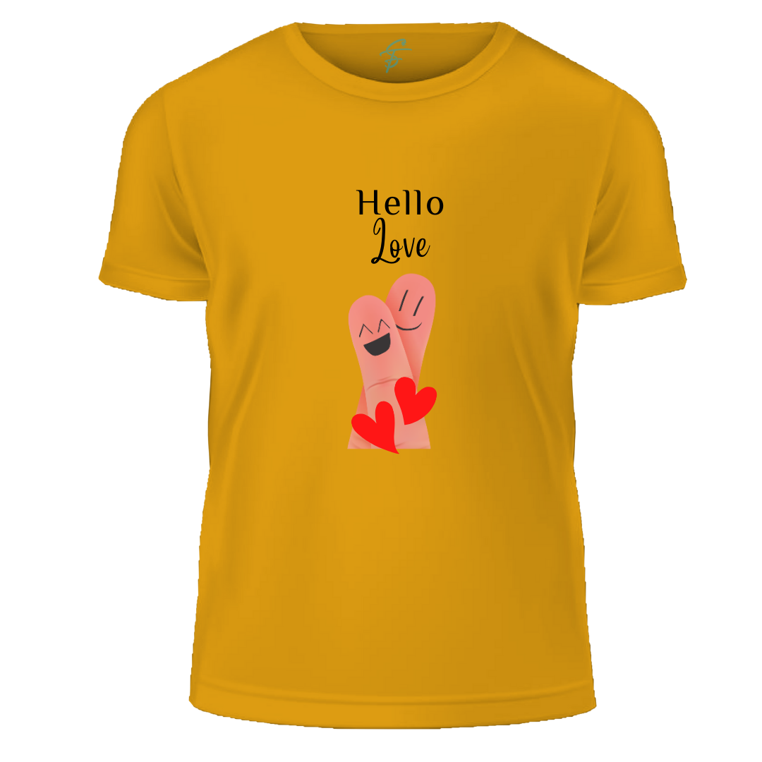 Matching Couples T-Shirts, Hello Love Design, Short Sleeve, Set of 2 PCS - Couple Tshirts for Couples