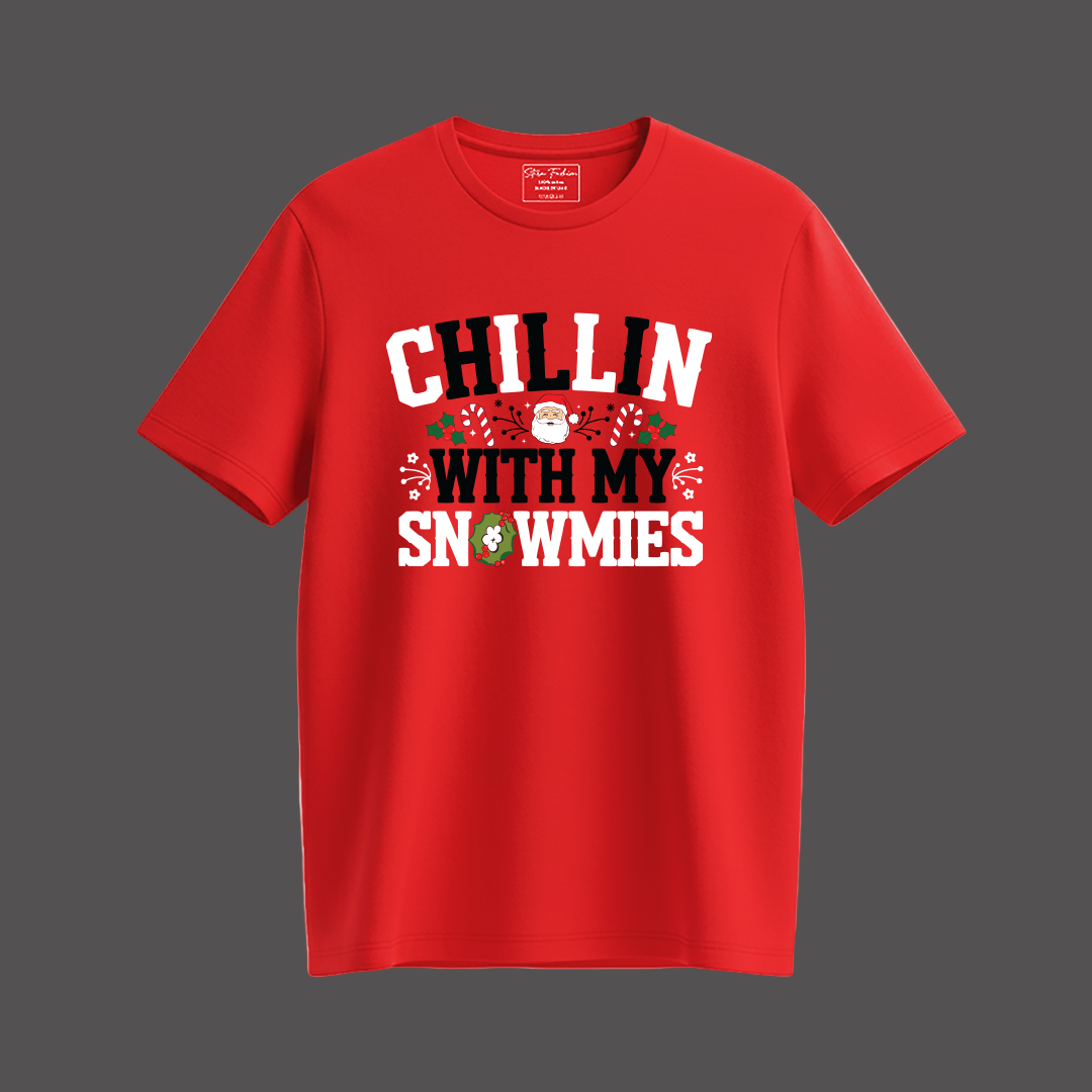 Christmas T-shirt | Santa T-shirt | Chillin with my Snowmies Matching Family outfit