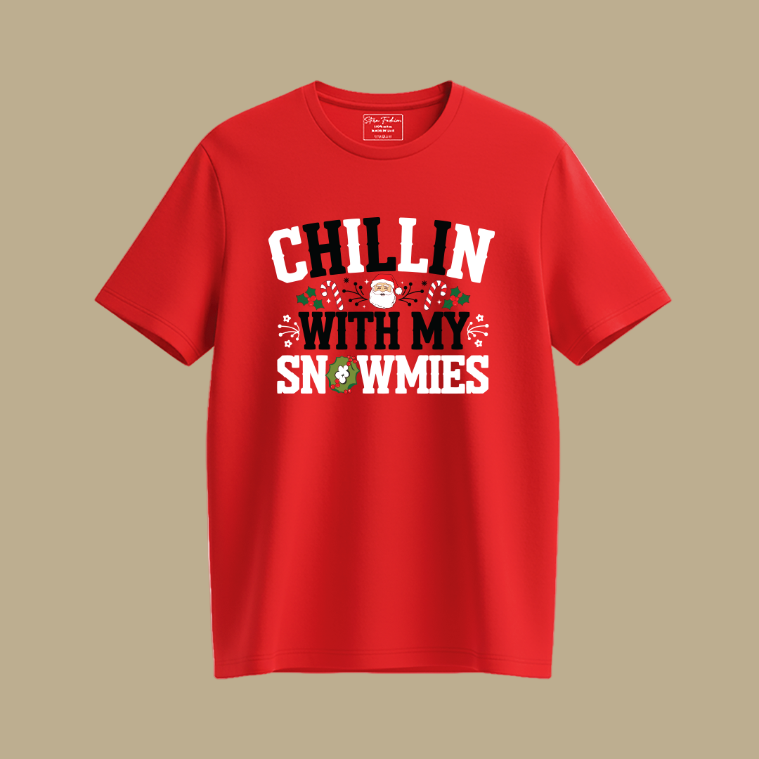 Christmas T-shirt | Santa T-shirt | Chillin with my Snowmies Matching Family outfit