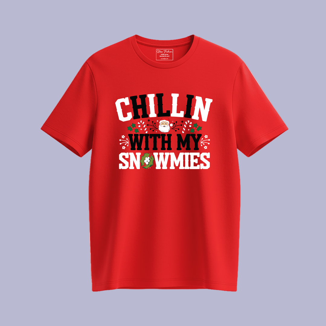 Christmas T-shirt | Santa T-shirt | Chillin with my Snowmies Matching Family outfit