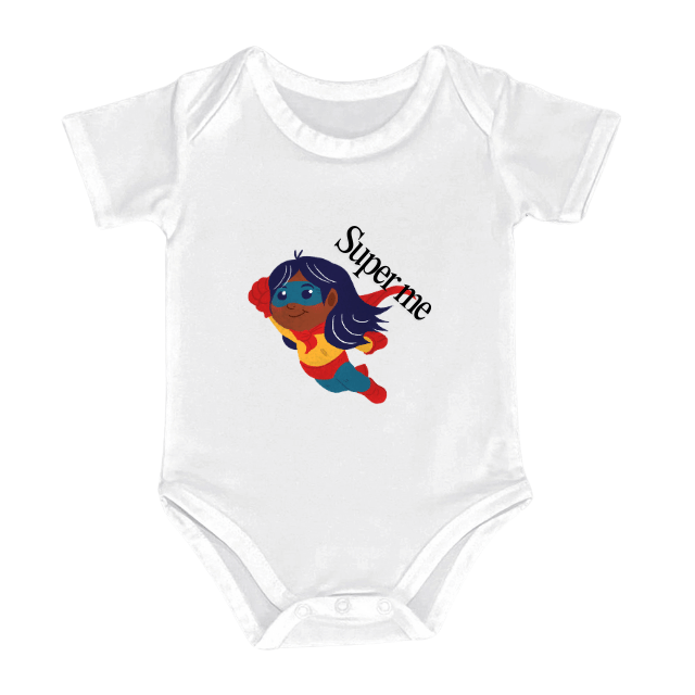 Super Me Kids Romper – Flying Superhero Girl Design – Infant Tees