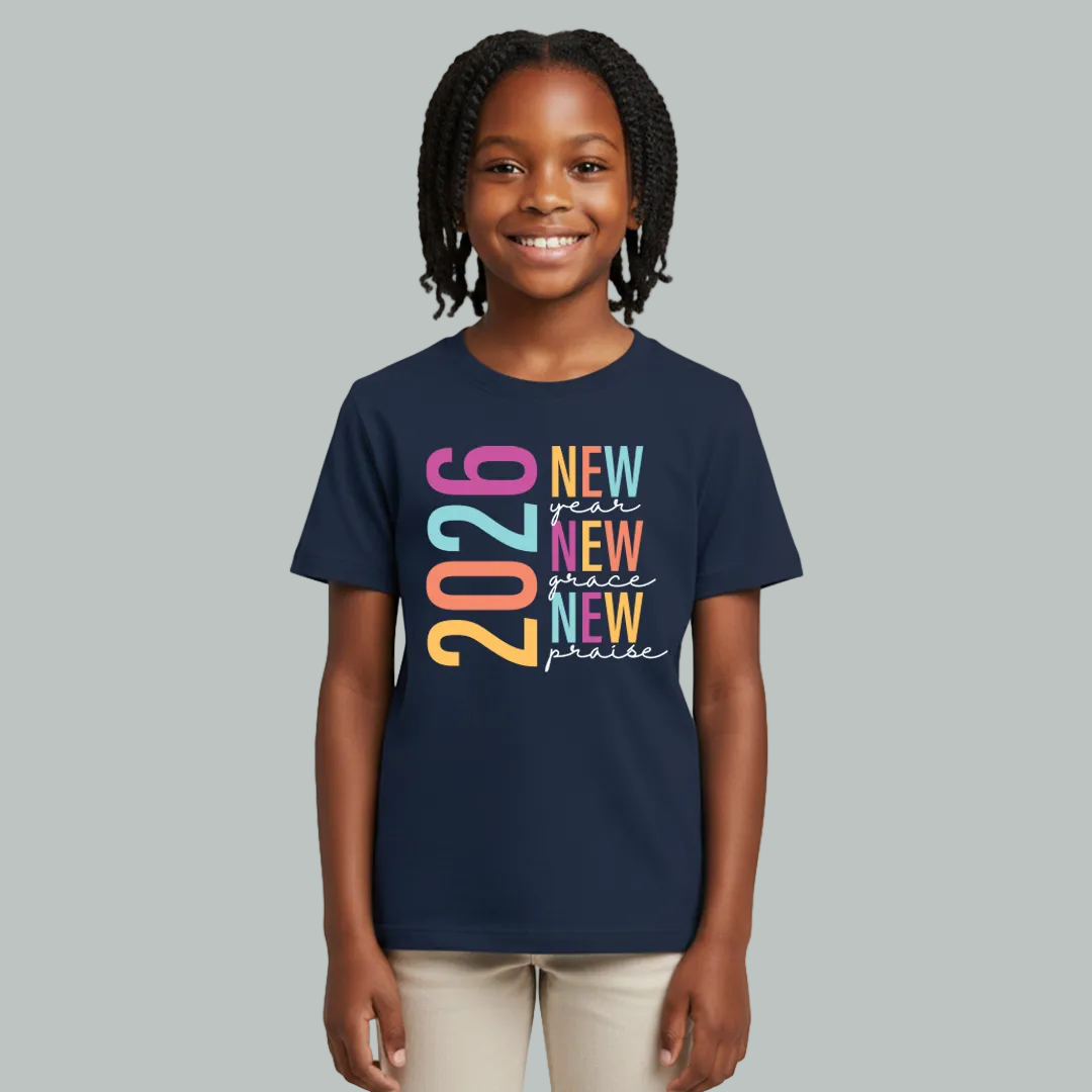 New Year New Grace New Praise 2026 Collection: Custom Family Matching T-Shirts for New Year’s Day - Faith-Based Graphic Tees for Adults, Toddlers, and Infants
