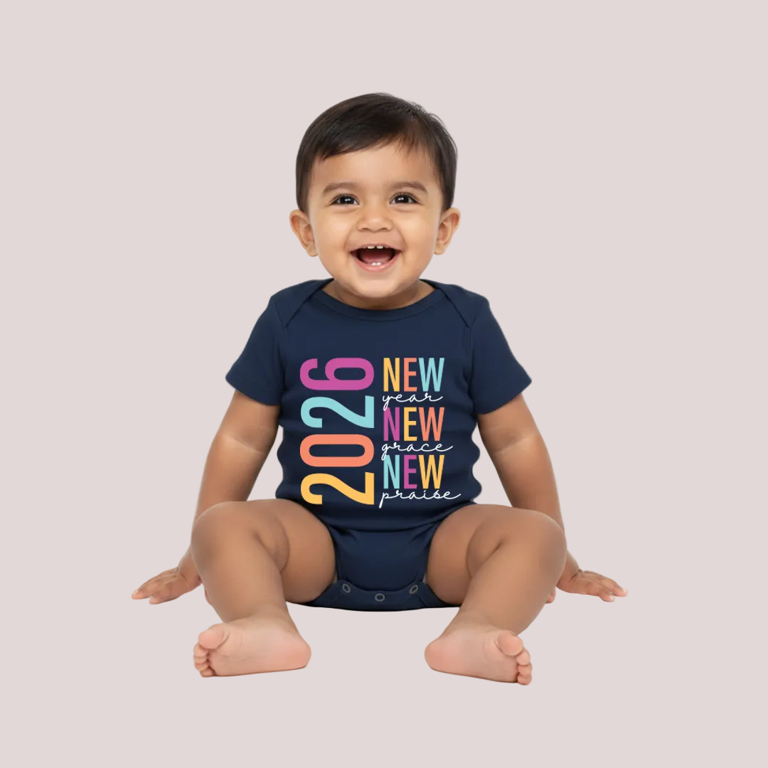 New Year New Grace New Praise 2026 Collection: Custom Family Matching T-Shirts for New Year’s Day - Faith-Based Graphic Tees for Adults, Toddlers, and Infants