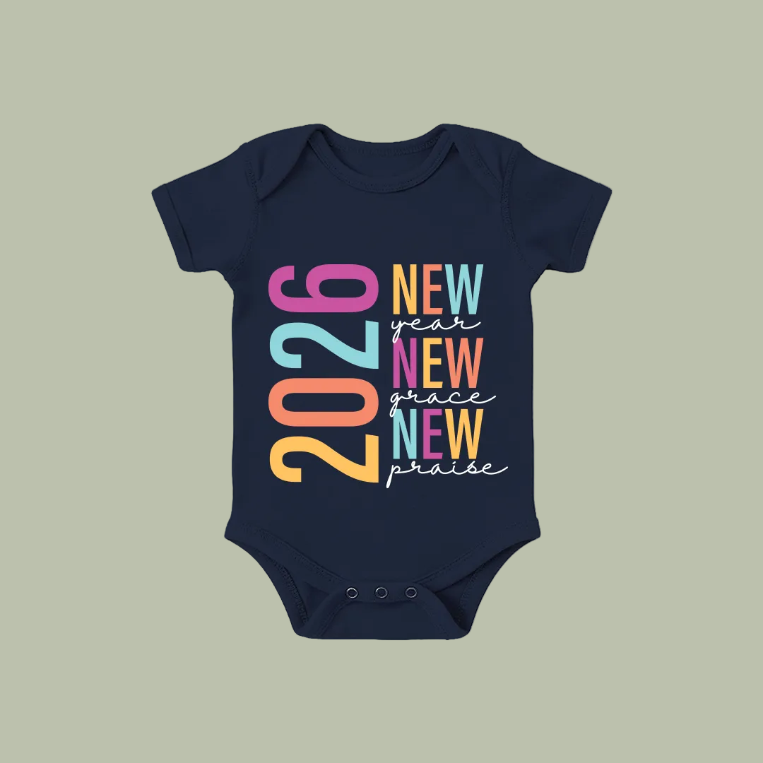 New Year New Grace New Praise 2026 Collection: Custom Family Matching T-Shirts for New Year’s Day - Faith-Based Graphic Tees for Adults, Toddlers, and Infants