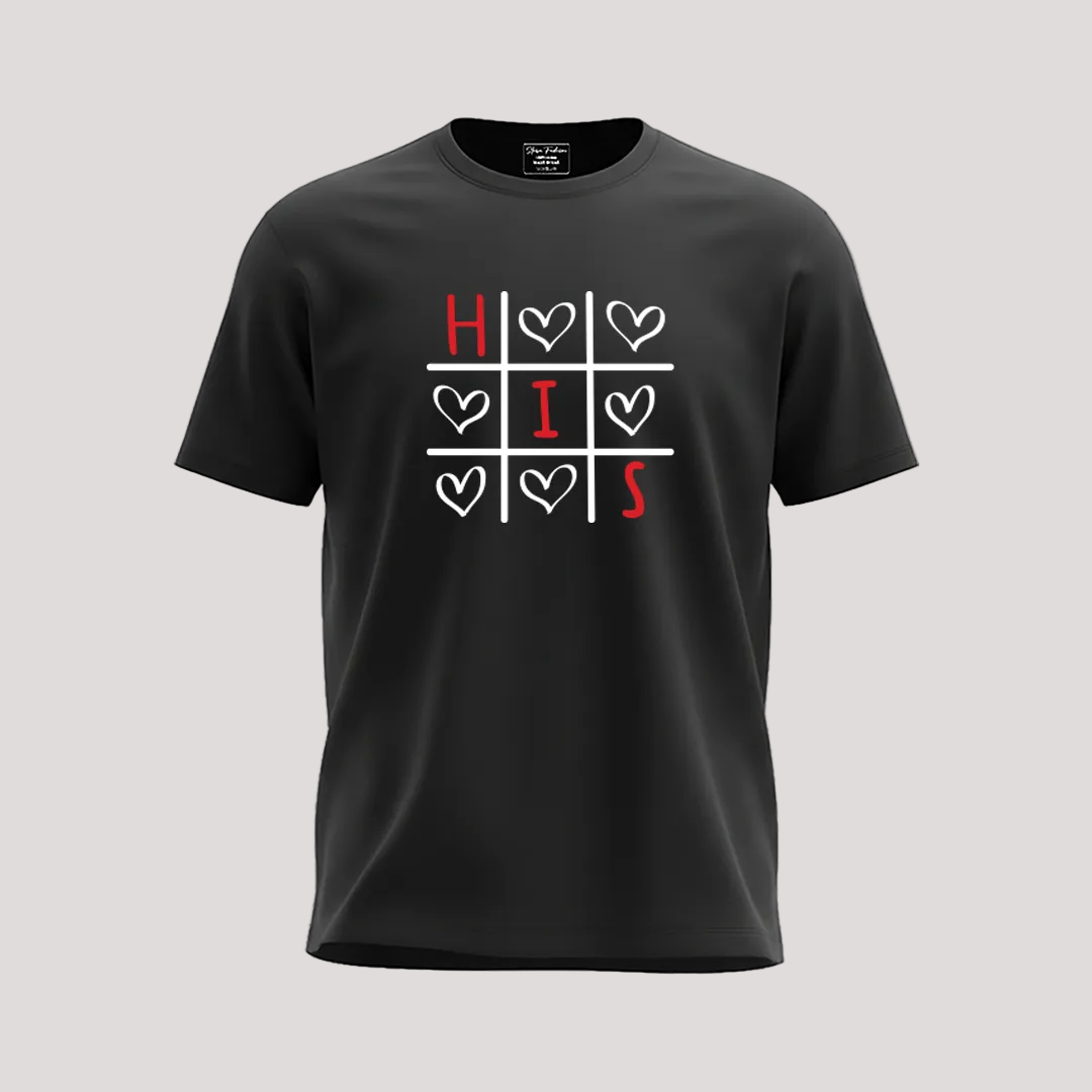 Unique Tic Tac Toe Matching Couple T-Shirts | Romantic Valentine's Day Tees
