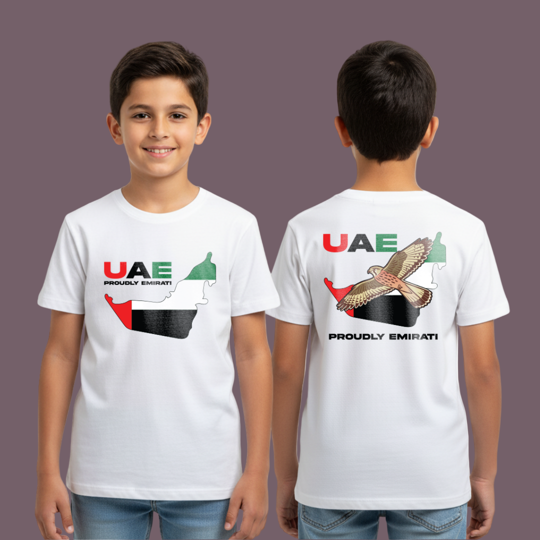 Falcon Pride UAE Family Matching Tees – Proudly Emirati Flag Wear