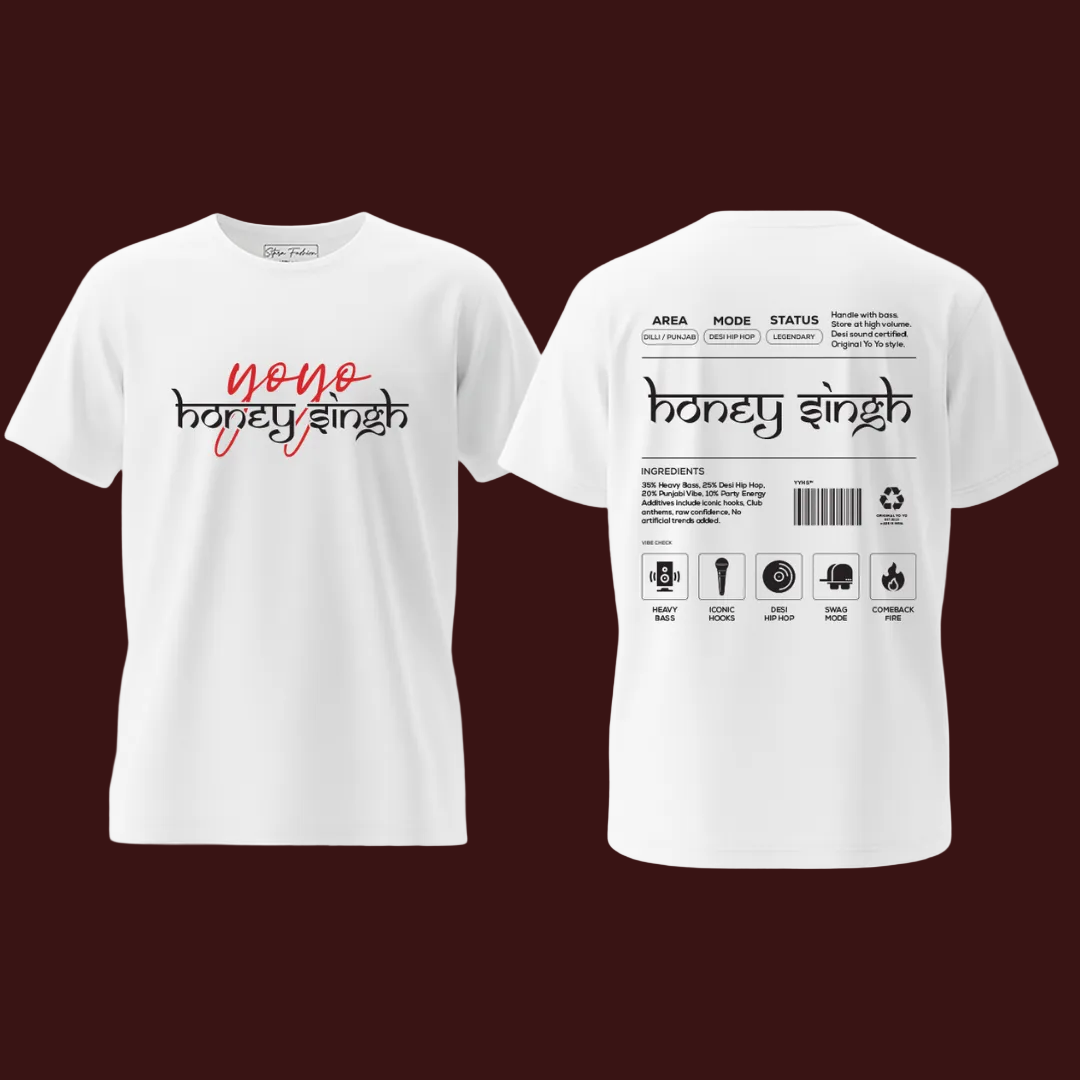 Honey Singh "Legendary Status" T-Shirt | Men's Cotton Round Neck Music Fan Merchandise | Urban Desi Pop Culture Tee