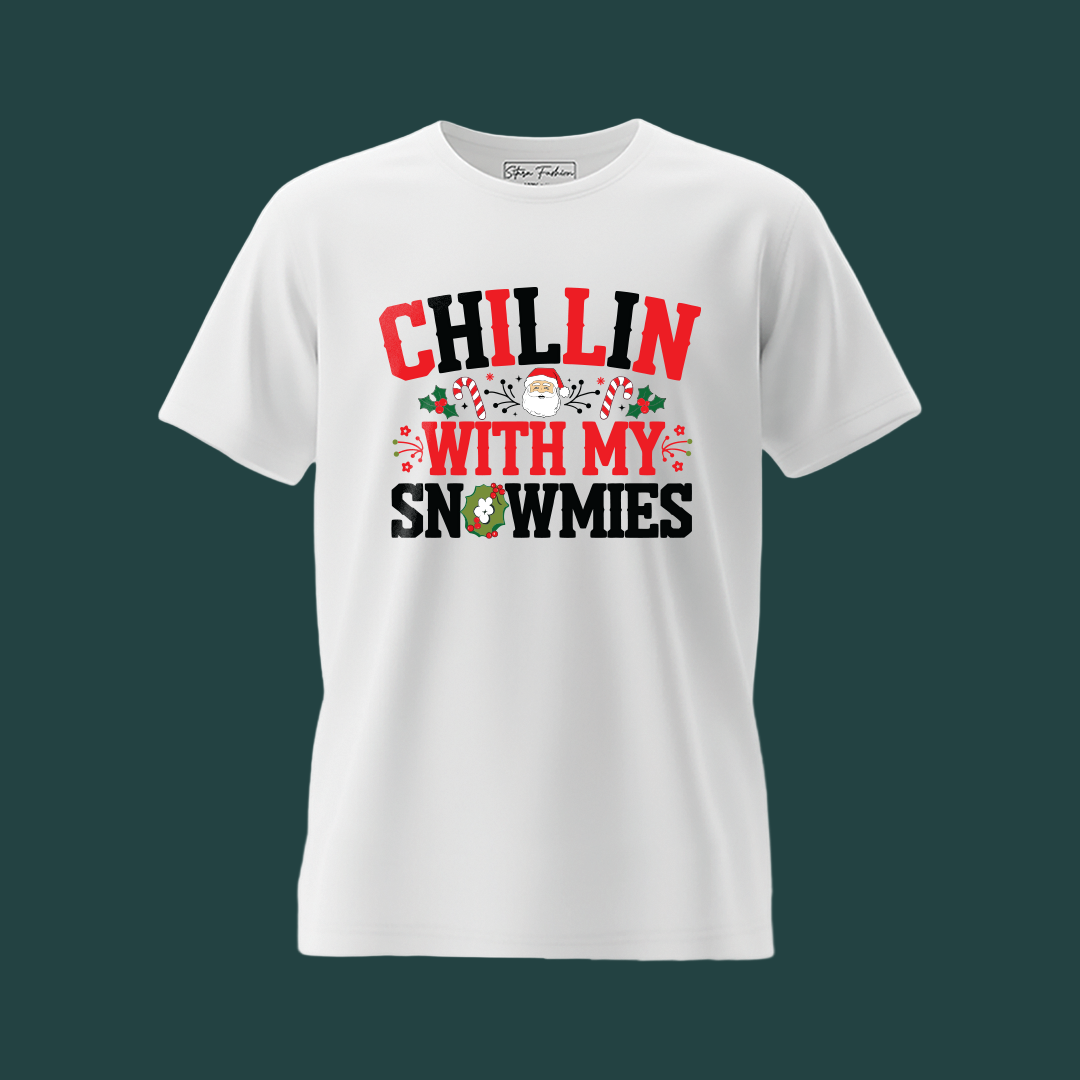 Christmas T-shirt | Santa T-shirt | Chillin with my Snowmies Matching Family outfit