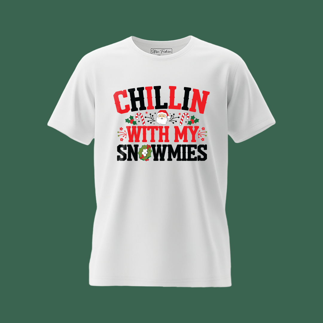 Christmas T-shirt | Santa T-shirt | Chillin with my Snowmies Matching Family outfit