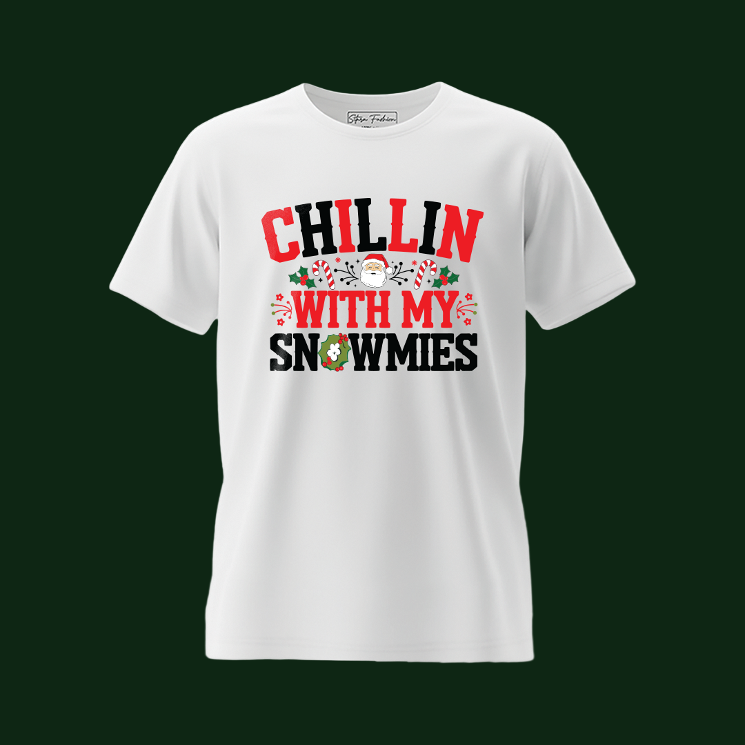 Christmas T-shirt | Santa T-shirt | Chillin with my Snowmies Matching Family outfit