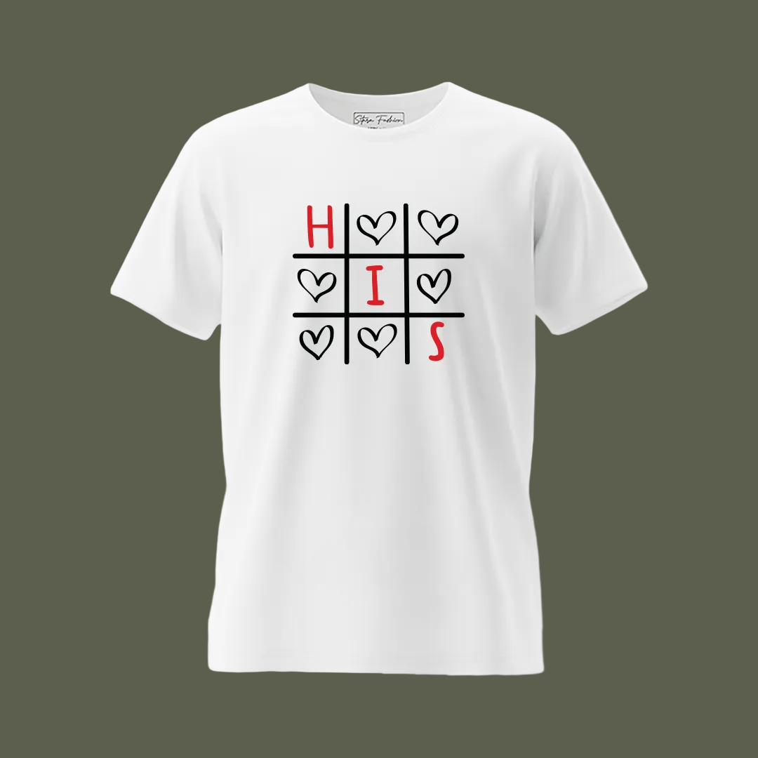 Unique Tic Tac Toe Matching Couple T-Shirts | Romantic Valentine's Day Tees