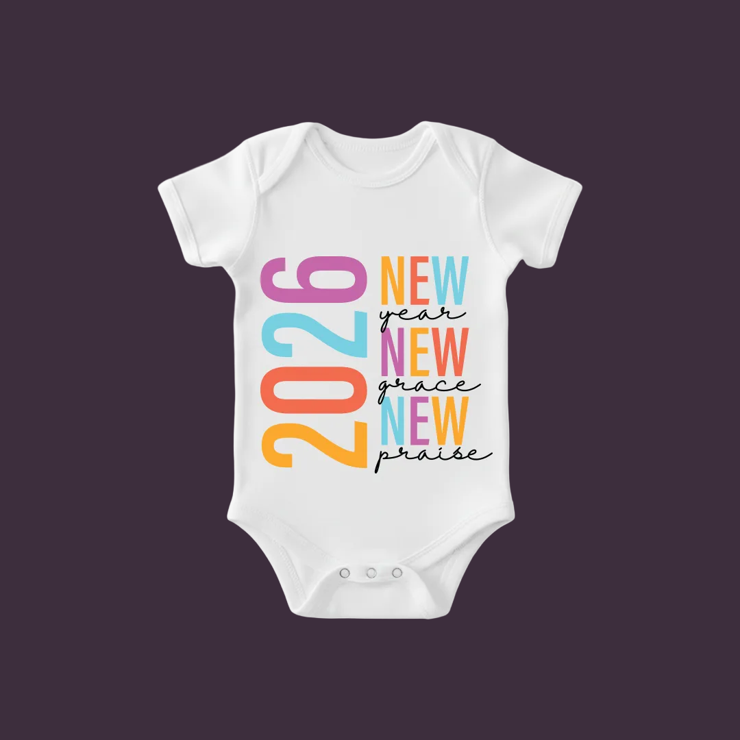 New Year New Grace New Praise 2026 Collection: Custom Family Matching T-Shirts for New Year’s Day - Faith-Based Graphic Tees for Adults, Toddlers, and Infants